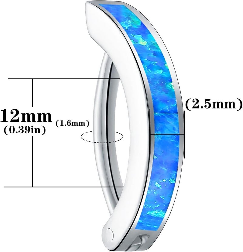 VOJO 14G G23 Titanium Clicker Belly Button Ring,10/12mm Reverse Curved Hoop Navel Barbell Piercing Jewelry - Image 5